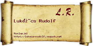 Lukács Rudolf névjegykártya